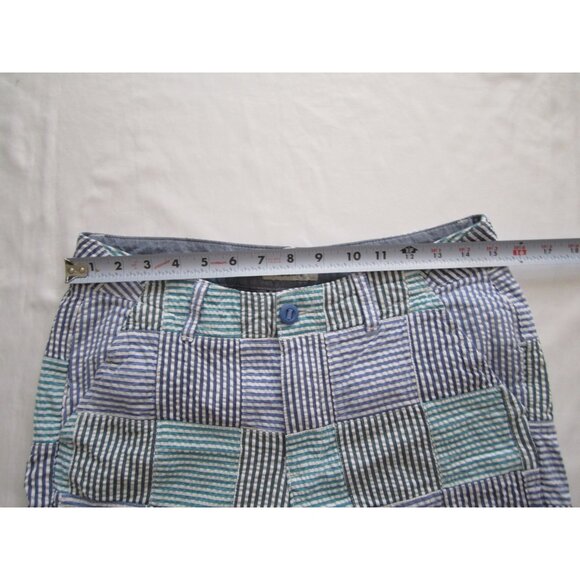 Women's LL Bean Stripe Favorite Fit Patch Cotton Shorts Sz 8 Reg (WP306) - Picture 6 of 11